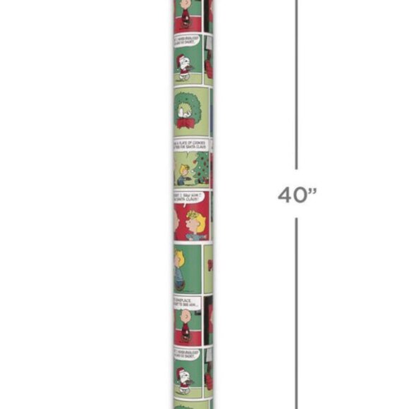 Hallmark Wrapping Paper Christmas Peanuts Classics Comic Strip 70 sq ft Jumbo Ro - Picture 6 of 6